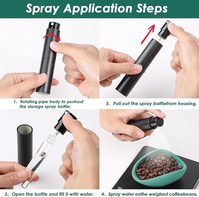 Koluti Silicone Coffee Bean Dosing Cup and Sprayer Kit, Single Dose Measuring - Image 7