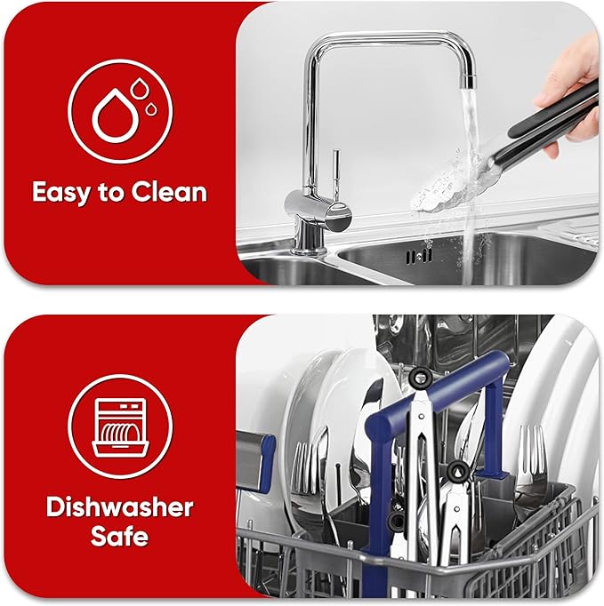 7" Small Kitchen Tongs Set of 3, Stainless Steel Ice Tongs Food Tongs, Mini Serving Tongs for Appetizers, Salad, Buffet (7", 3PCS)