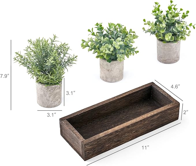Dahey 3 Pack Mini Potted Artificial Eucalyptus Fake Plants - Image 6