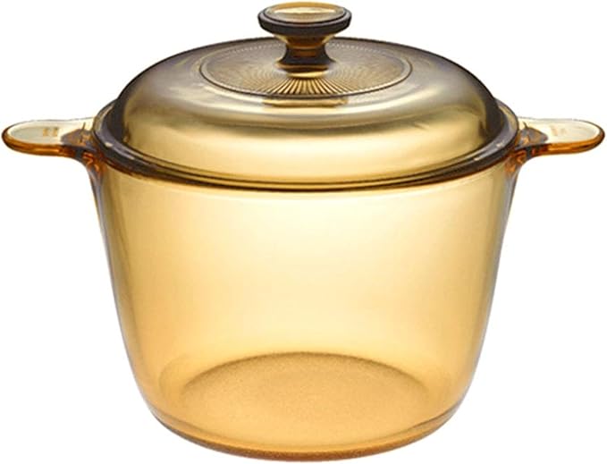 VISIONS 3738 3.5 Litre Pyroceram Glass Cookpot with Glass Cover, Amber