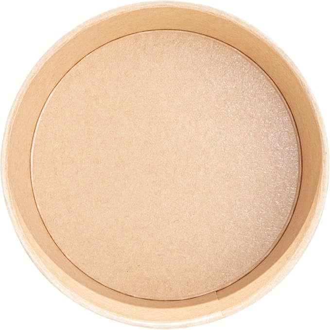 Restaurantware Paper Food Containers 50 Pack Of 25 oz Disposable Round Kraft Salad Bowls BPI-Certified Compostable Stackable Greaseproof Meal Prep Take Out Containers For Soups, Snacks And Desserts