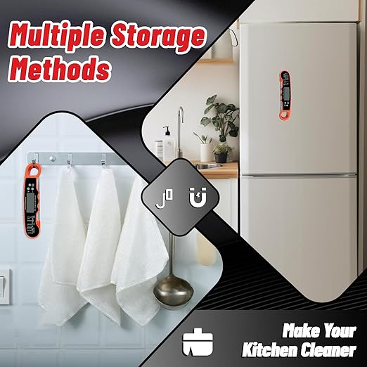 Meat Thermometer Digital, Instant Read Meat Thermometer with Backlight & Magnet for Kitchen, Beef, Grill, Turkey,IP67 Waterproof Cooking Thermometer,Suitable as Stocking Stuffers for Men