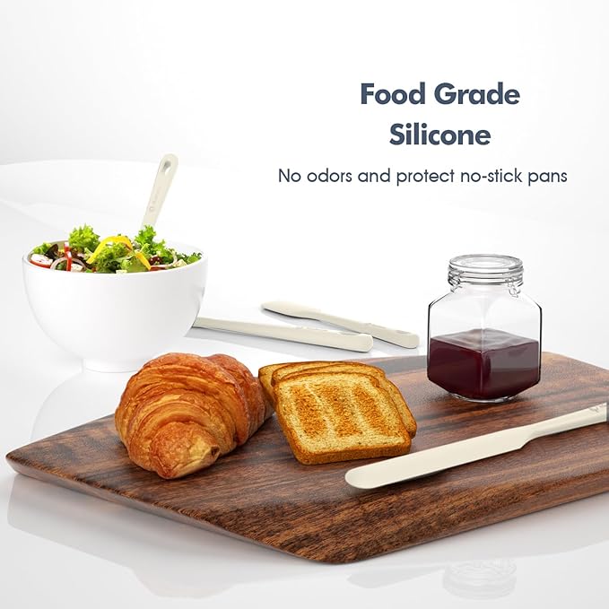 5 Pieces Silicone Spatula Set, Food Grade Rubber Spatula, Upgrade Strong Handle with Ergonomic Grip, Heat Resistant Up to 600°F for Nonstick Cookware, Cooking Candy Series