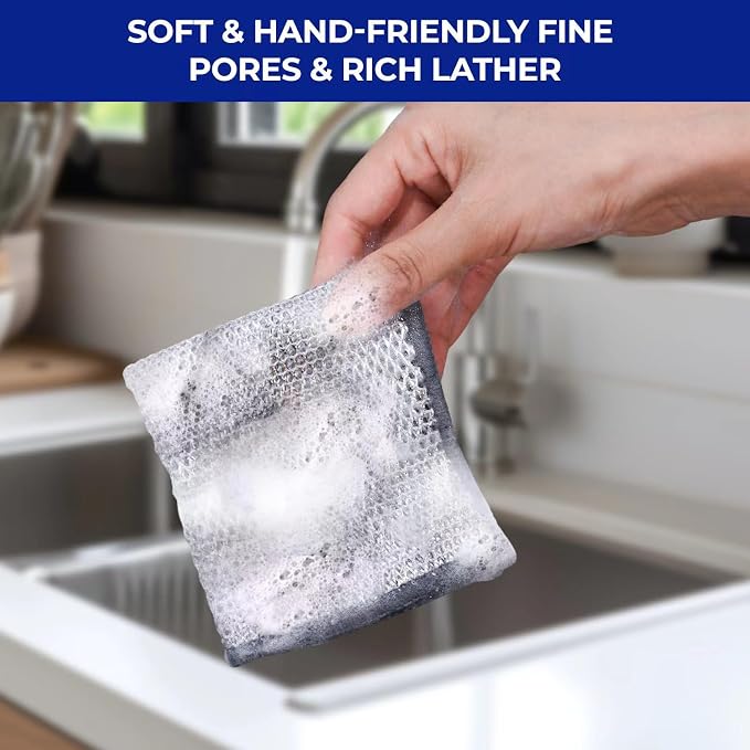 Wangjinpeng 12PCS Non-Scratch Multipurpose Steel Wire Dishcloths - Image 6