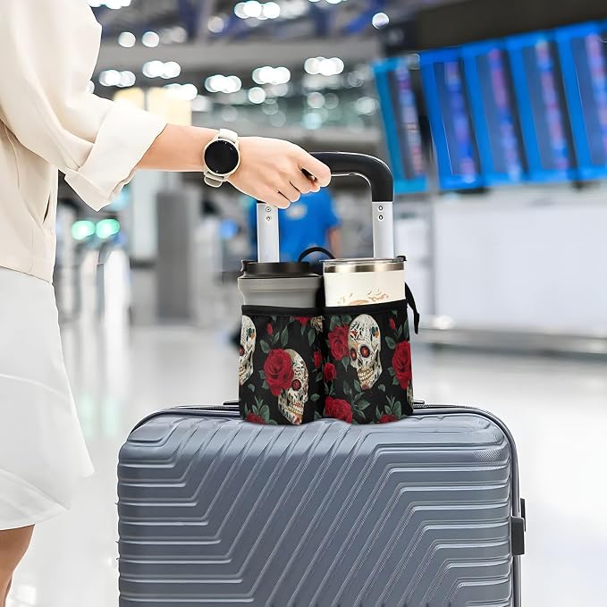 Luggage Cup Holder for Suitcases Free Hands Suitcase Cup Holder Travel Luggage - Image 6