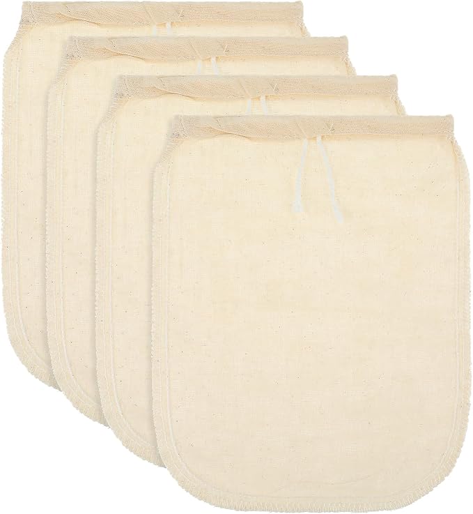 WLLHYF 4 Pack Cotton Nut Milk Bag 8 × 6 Inches Fine Mesh Cheese Cloth Multiple - Image 9