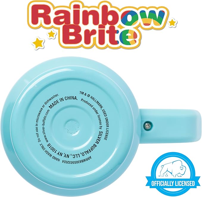 Silver Buffalo Rainbow Brite and Twink Sparkle Stainless Steel Tumbler with Handle and Straw, Fits in Standard Cup Holder, 40 Ounces