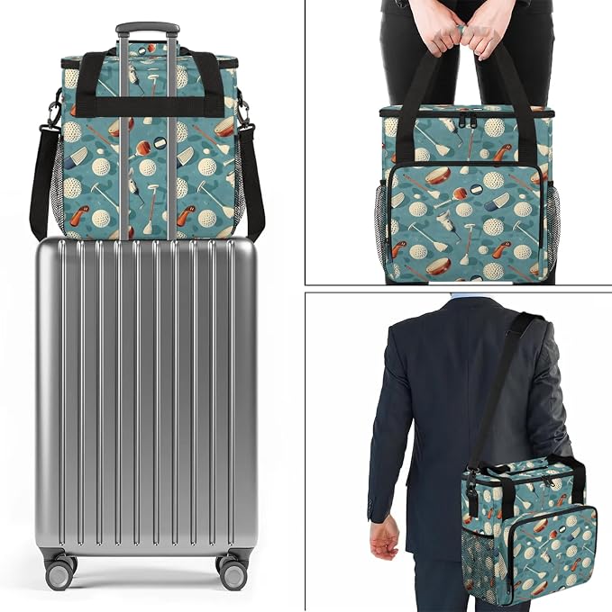 Golf Ball Sports Theme Coffee Maker Carring Bag, Large Insulated Storage - Image 7