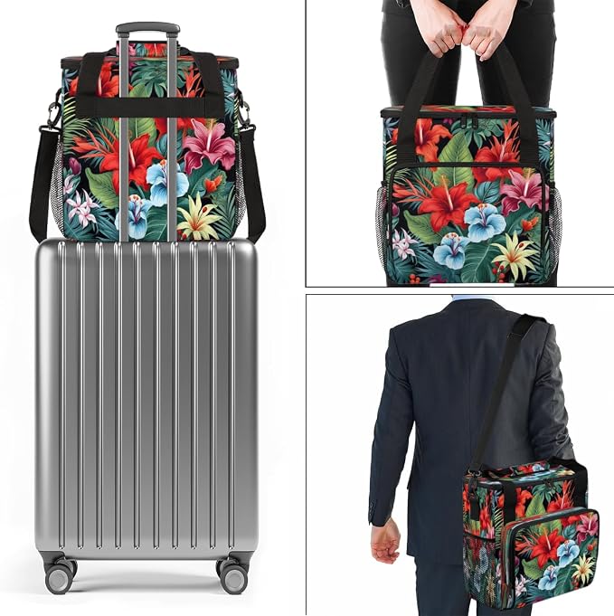 Tropical Palm Leaves Hibiscus Flowers Coffee Machine Bag Compatible - Image 7
