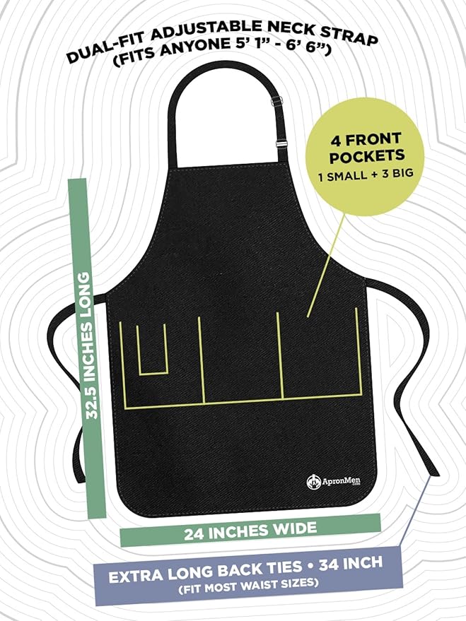 ApronMen - Funny Apron For Men - BBQ Gifts for Men & Unique Gifts for Fathers - Mens Aprons for Grilling