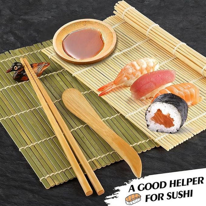 Sushi Making Kit For Beginners - 22 Piece DIY Sushi Roller Kit with Bamboo Sushi Rolling Mat, Sushi Bazooka, Chef's Knife, Chopsticks, Holder - Best Starter Sushi Kit (Pink)