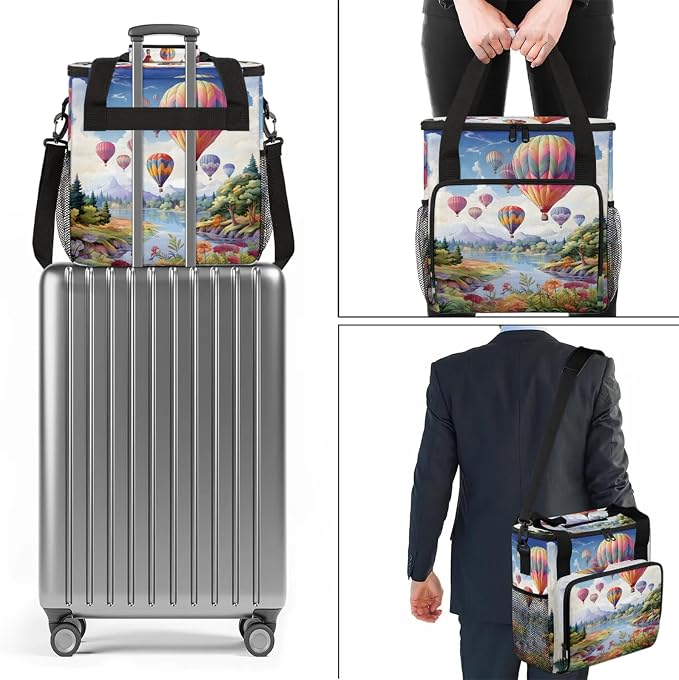 Hot Air Balloon Coffee Maker Carring Bag, Large Insulated Storage Organizer - Image 7