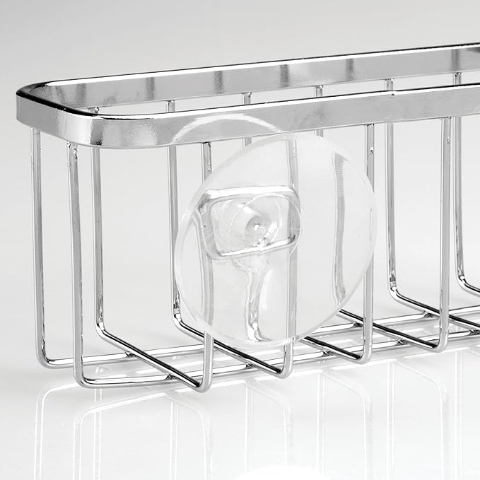 iDesign Stainless Steel Suction Cup Sponge Holder for Kitchen Sink - Set of 2 - Polished