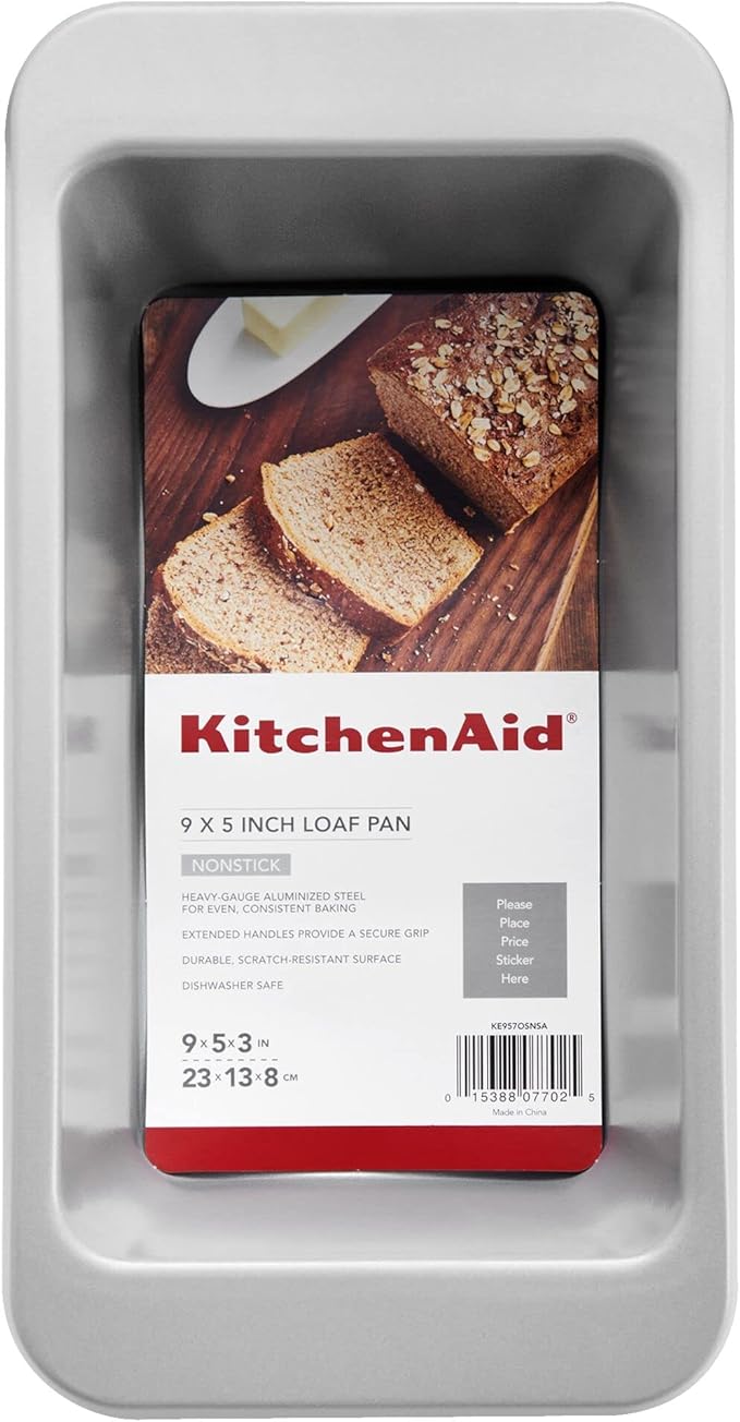 KitchenAid 9x5in Nonstick Aluminized Steel Loaf Pan, Silver
