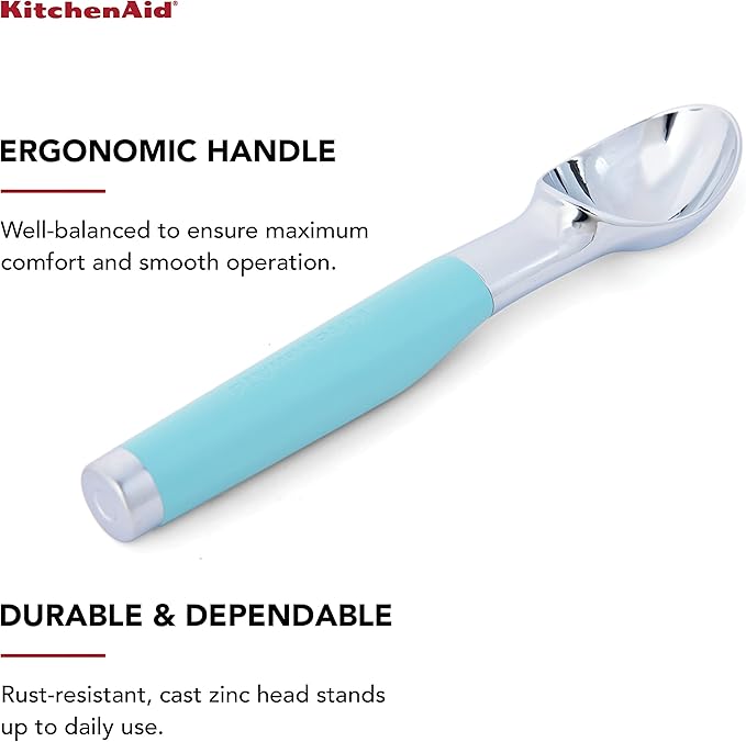 KitchenAid Classic Ice Cream Scoop, 8.6 inches, Aqua Sky