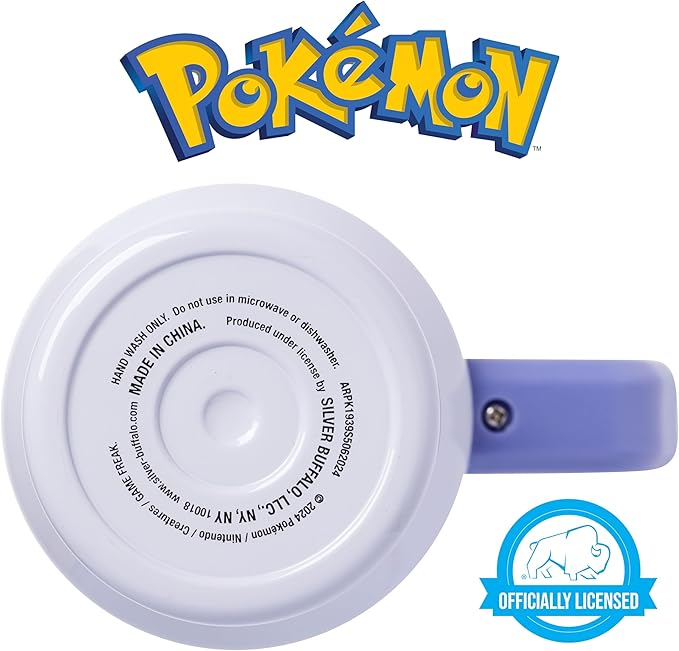 Silver Buffalo Pokémon Stainless Steel Tumbler with Handle Featuring Eevee, Fits in Standard Cup Holder, 40 Ounces