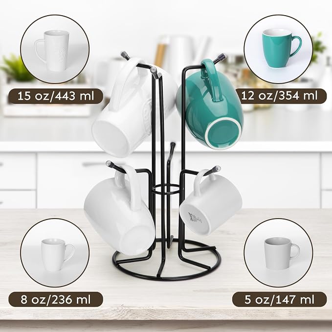 HULISEN Mug Tree for Large Cups, Counter Coffee Mug Holder - Image 7