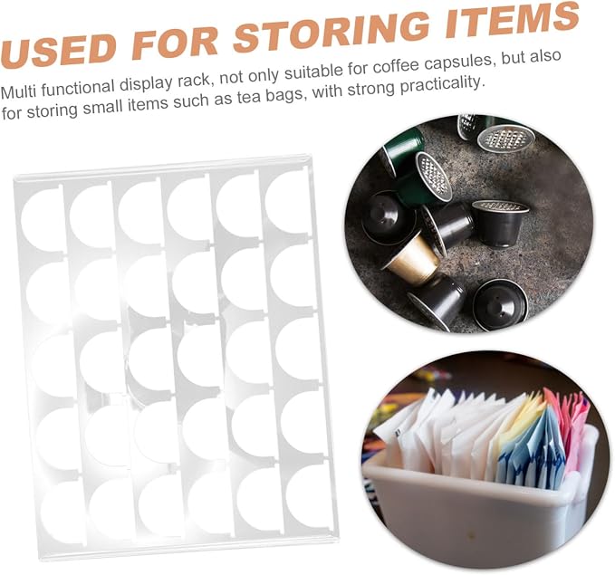Lurrose Coffee Capsule Holder Rack Acrylic Espresso Capsule Organizer - Image 9