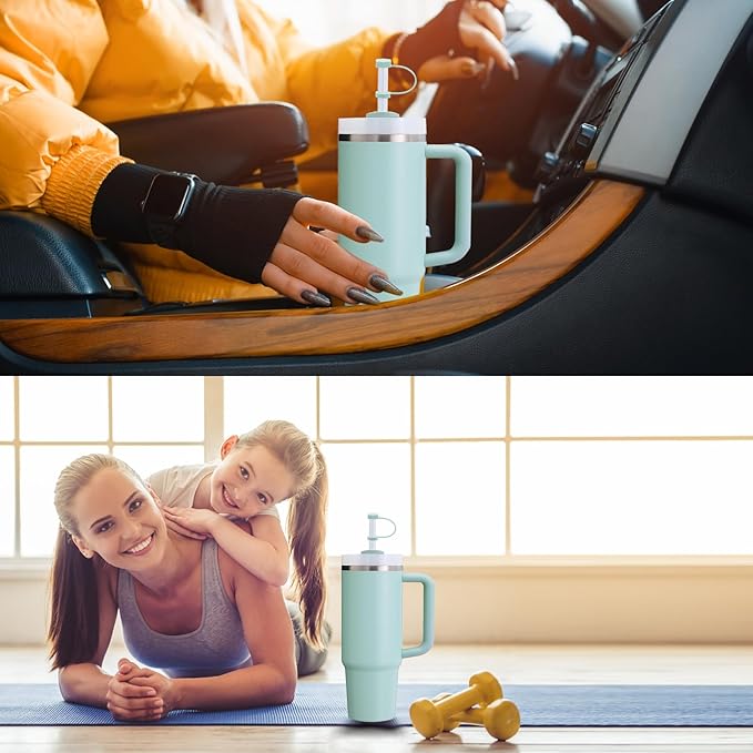 Silicone Spill Stopper Set Compatible with Stanley Cup 2.0 30oz & 40oz with Straw Cover, Set of 4