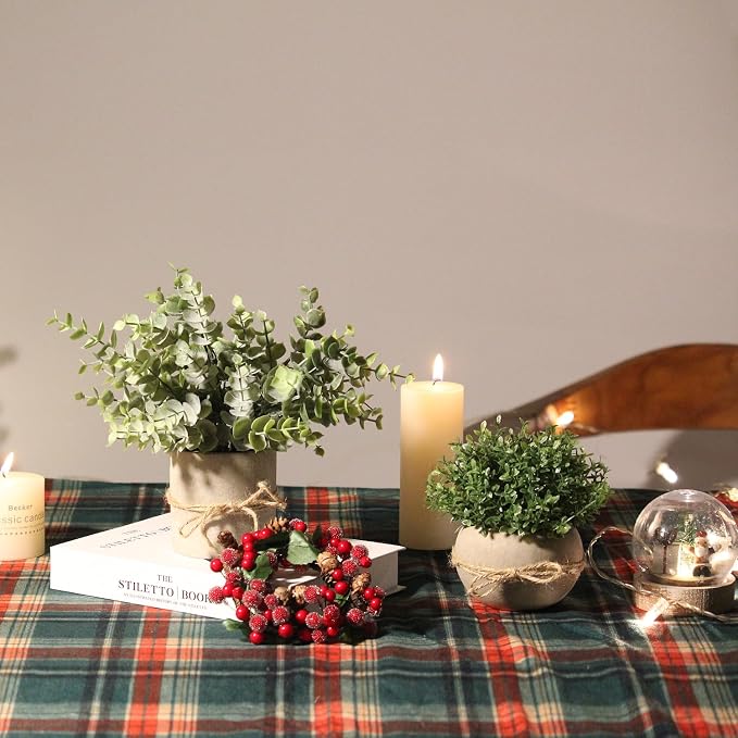 4 Pack Small Fake Plants in Pulp Pot - Image 9