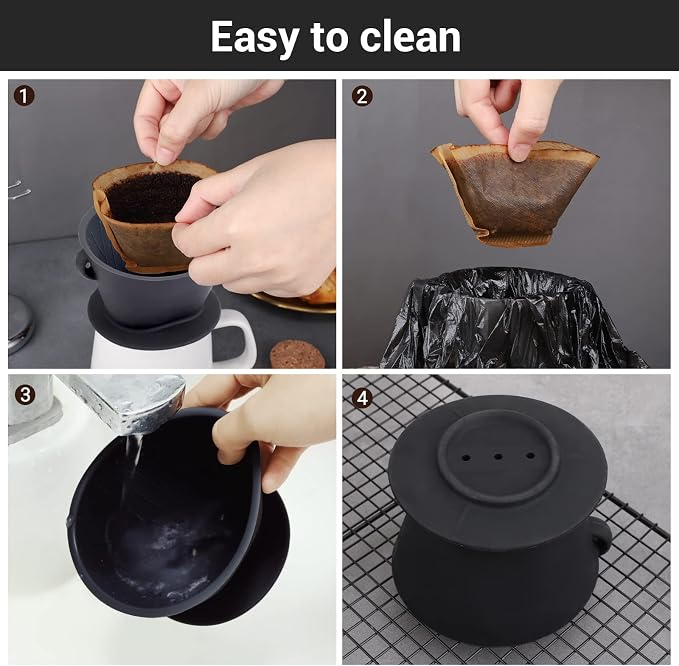Segarty Silicone Pour Over Coffee Dripper, Camping Pourover Coffee Slow Brewer - Image 6