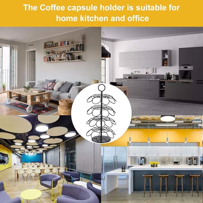 Coffee Pod Carousel Holder Organizer Compatible with 36 Cup Pods