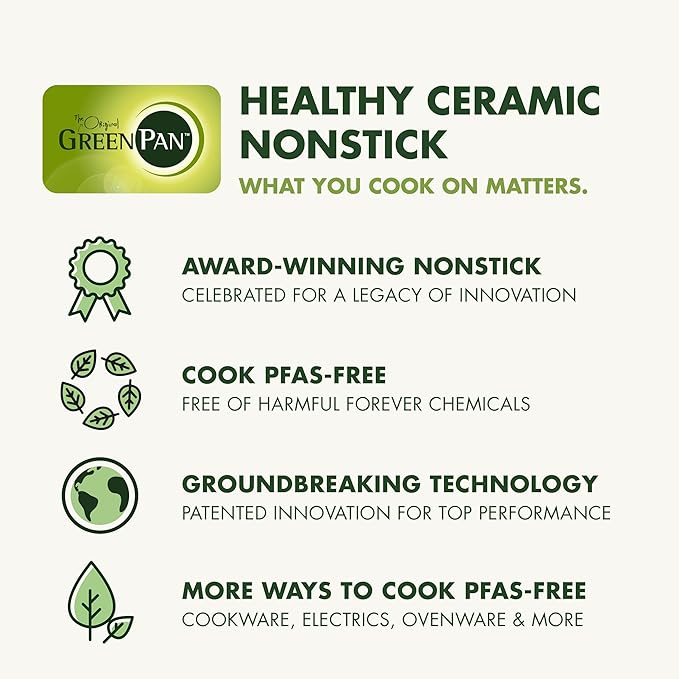 GreenPan Swift Healthy Ceramic Nonstick, 10" Frying Pan Skillet, Stainless Steel Handle, PFAS-Free, Dishwasher Safe, Oven Safe, Black