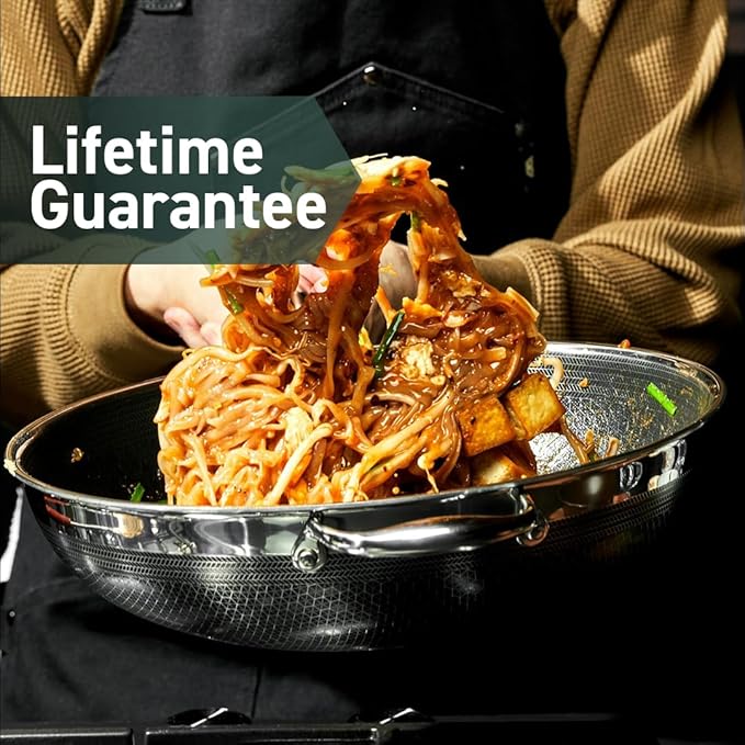 HexClad Hybrid Nonstick 22-Piece Cookware Set, 6Pc Pan Set, 6-Piece Pot Set with 2 Trivets, 10" Wok, 6-Piece Essential Knife Set, and Magnetic Knife Block