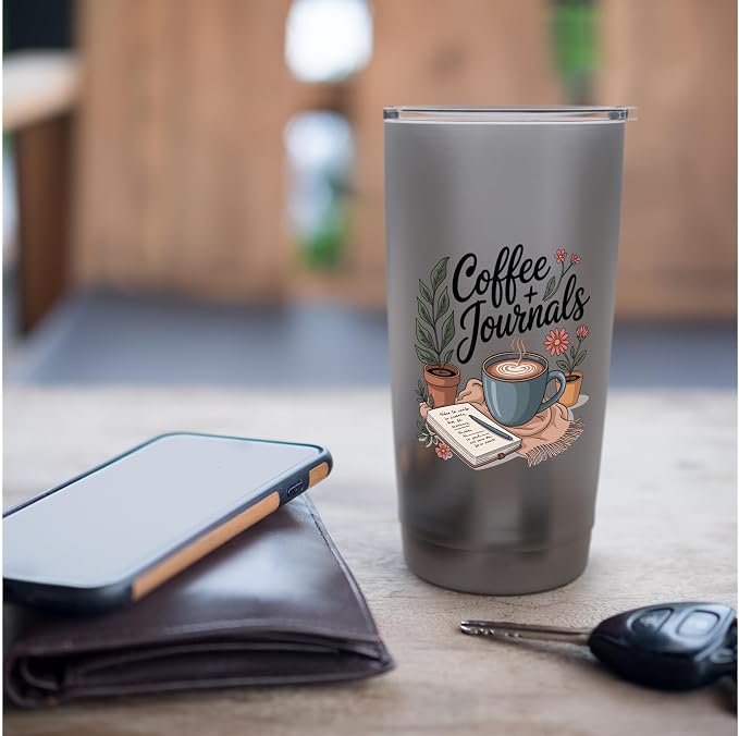 Coffee and Journals Stainless Steel Insulated Tumbler - Image 7