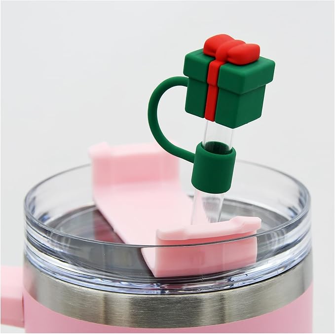 Straw Cover Cap for Stanley Cup,Straw Topper Compatible for 30&40 Oz Tumbler with Handle,10mm 0.4in Dust-Proof Reusable Straw Tips Lids,Straw Tip Covers for Christmas Gifts, MEITESTI-09012