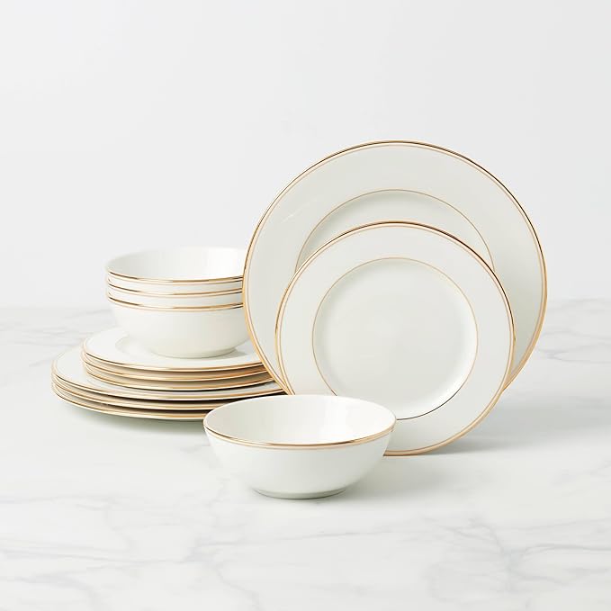 Lenox 895706 Federal Gold 12-Piece Dinnerware Set, Service for 4