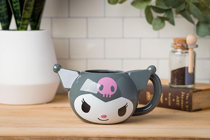 Silver Buffalo Hello Kitty and Friends Kuromi Ceramic 3D Sculpted Mug, 20 Ounces