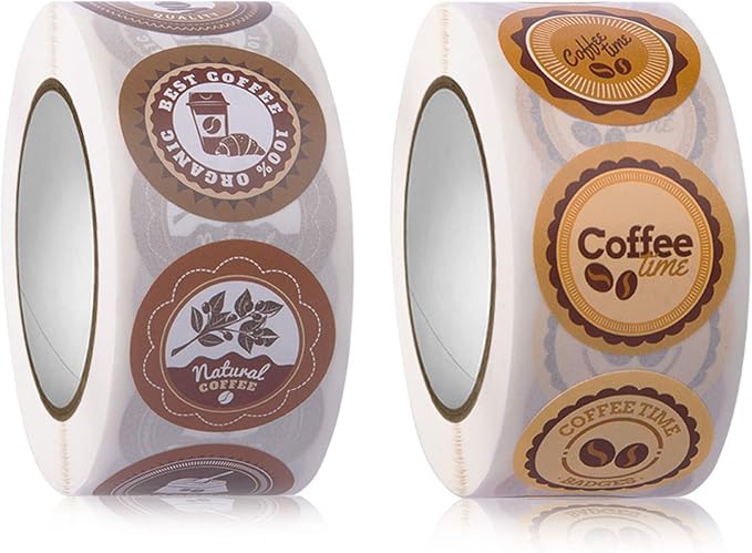500Pcs Coffee Theme Label Stickers 1In Round Sealing Stickers - Image 9