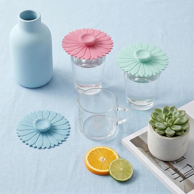 3 Pcs Silicone Cup Covers Reusable Drink Cover, Flexible Mug Lids - Image 7