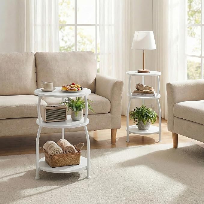 Round Side Table, 3-Tier End Table - Image 8
