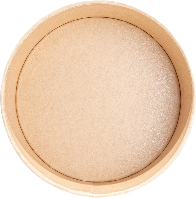 Restaurantware Compostable Paper Food Containers 200 Pack Of 37 oz BPI-Certified Round Kraft Salad Bowls Disposable Grease-Resistant Meal Prep Take Out Containers For Ice Creams, Soups, Snacks