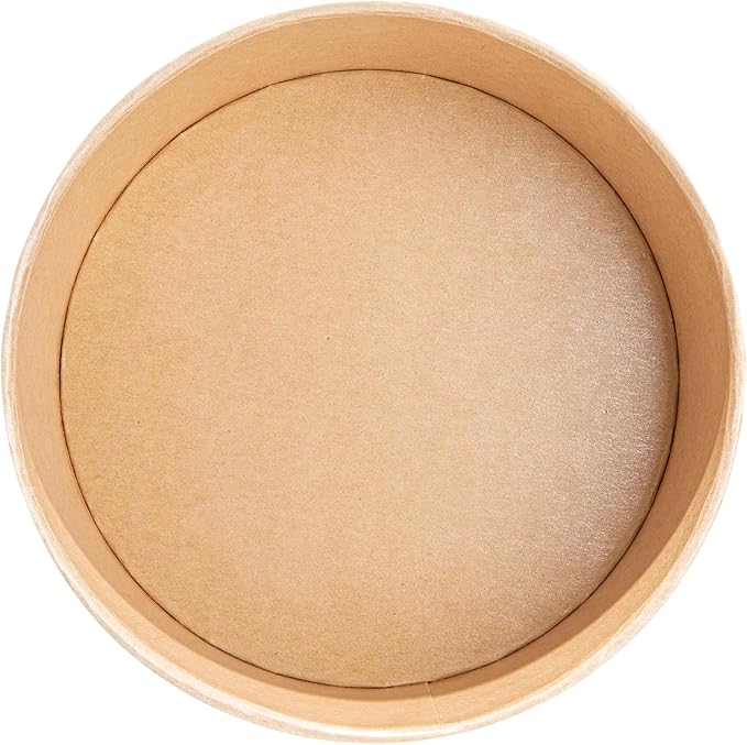 Restaurantware Compostable Paper Food Containers 50 Pack Of 50 oz BPI-Certified Round Kraft Salad Bowls Disposable Grease-Resistant Meal Prep Take Out Containers For Ice Creams, Soups, Snacks