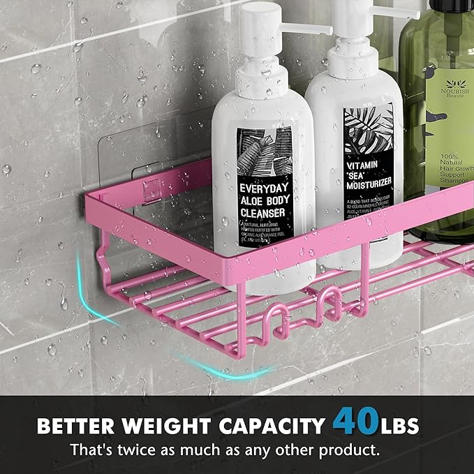 Moforoco Adhesive Shower Caddy Organizer Shelves Rack - 5 Pack Corner Bathroom Storage Organization, Home & Kitchen Decor Inside RV Accessories, Hanging First Apartment Household Camper Essentials