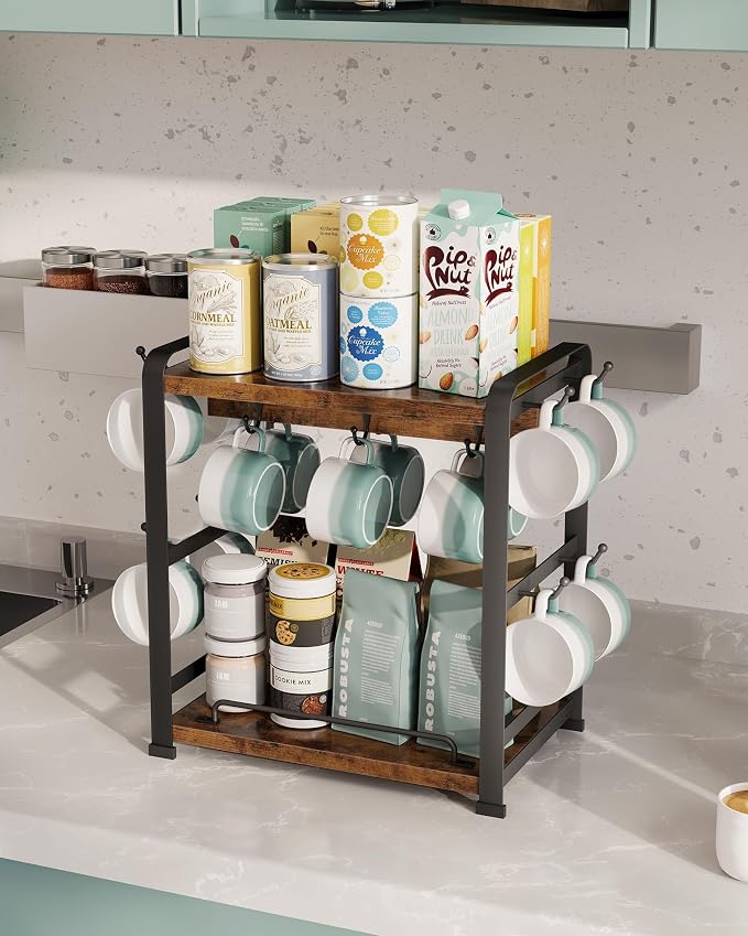 OROPY Wooden Coffee Bar Organizer - Image 8