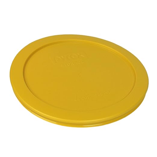 Pyrex 7201-PC Butter Yellow Round 4 Cup Plastic Storage Lid, Made in USA - 3 Pack