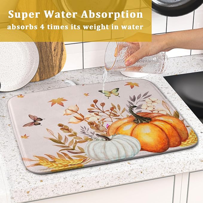 Fall Pumpkin Maple Dish Drying Mat - Image 7