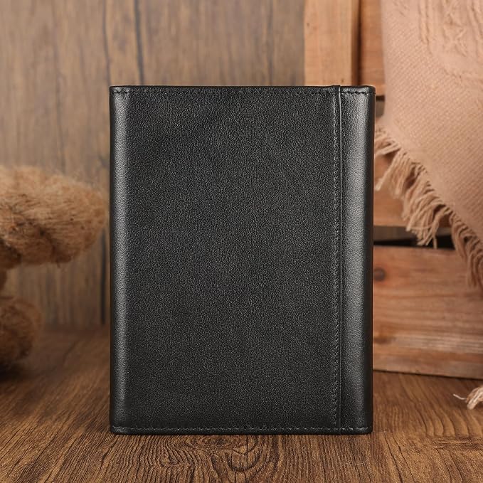 Polare Napa Leather Pilot Wallet Passport Holder RFID Blocking Tri-fold Travel - Image 9