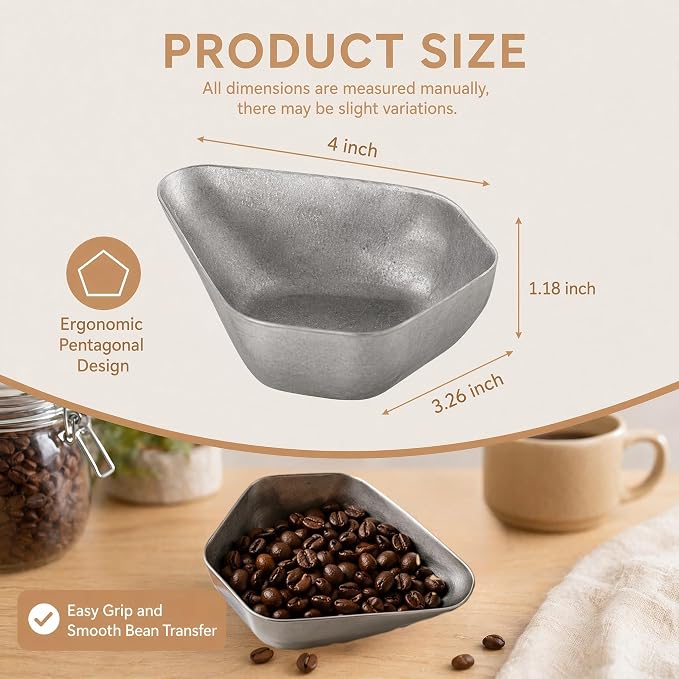 Coffee Dosing Cup, Premium Stainless Steel Bean Tray, Precise Measurement - Image 7