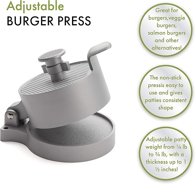 Cuisinart CABP-300 Adjustable Burger Press, Makes 1/4lb to 3/4lb Patties