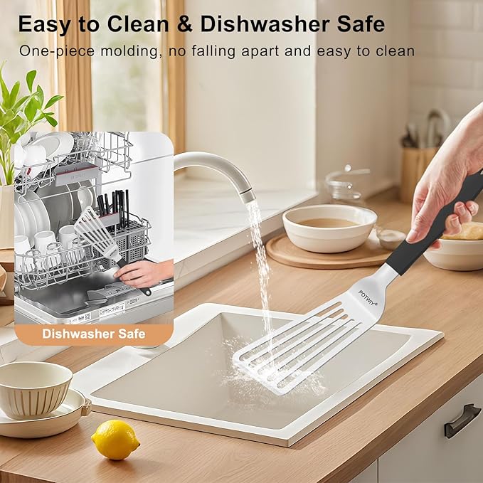 Fish Spatula Stainless Steel, 11.3" Slotted Fish Turner with Silicone Handle, Small Metal Spatula for Cast Iron Skillet, Kitchen Cooking Flipper for Egg, Burger, Pancake