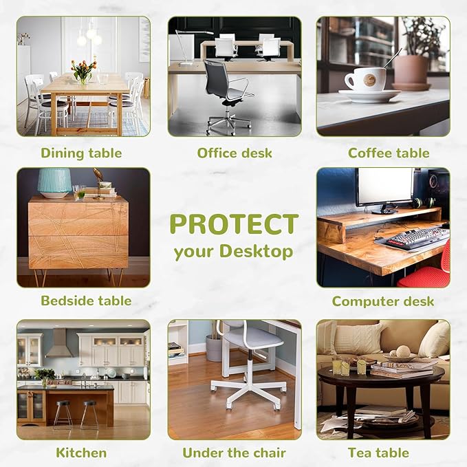 12 x 24 Inch Table Cover Protector - Clear Vinyl, 1.5mm Thick Plastic, Desk Mat