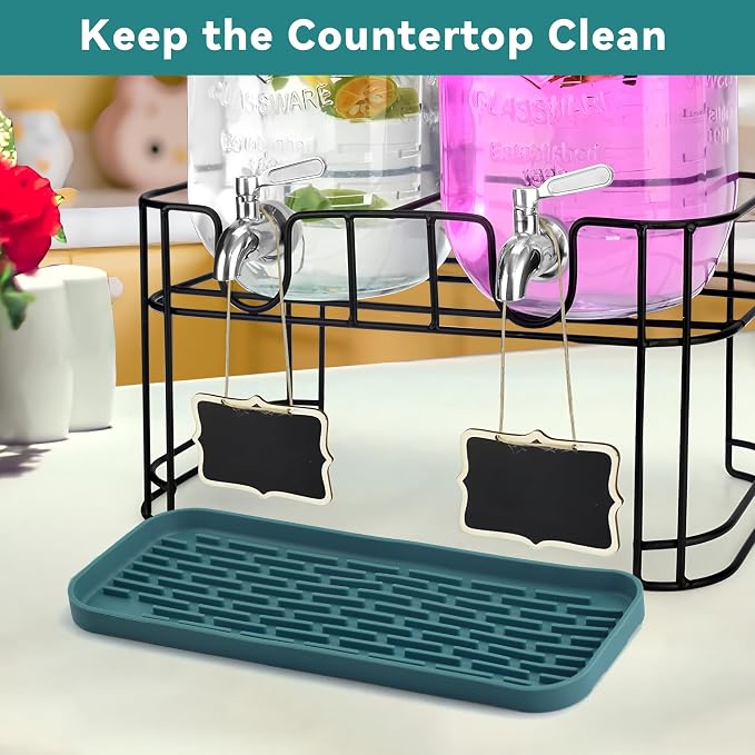 Drip Tray for Drink Dispenser, 1 Pack Blue Non-slip Drip Pan for DD&HAPP Glass - Image 7