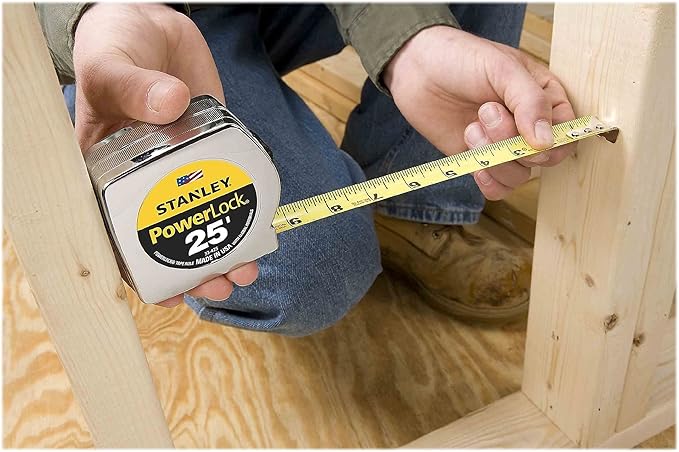 Stanley 33425 Powerlock II Power Return Rule, 1-Inch x 25ft, Chrome/Yellow