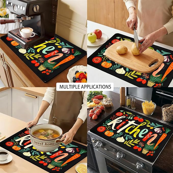 Colorful Kitchen Stove Top Cover 28.3 x 20.5 Inches, Heat Resistant Glass Stove - Image 9