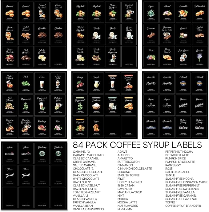 KYONANO 84 Black Coffee Syrup Labels - Image 7
